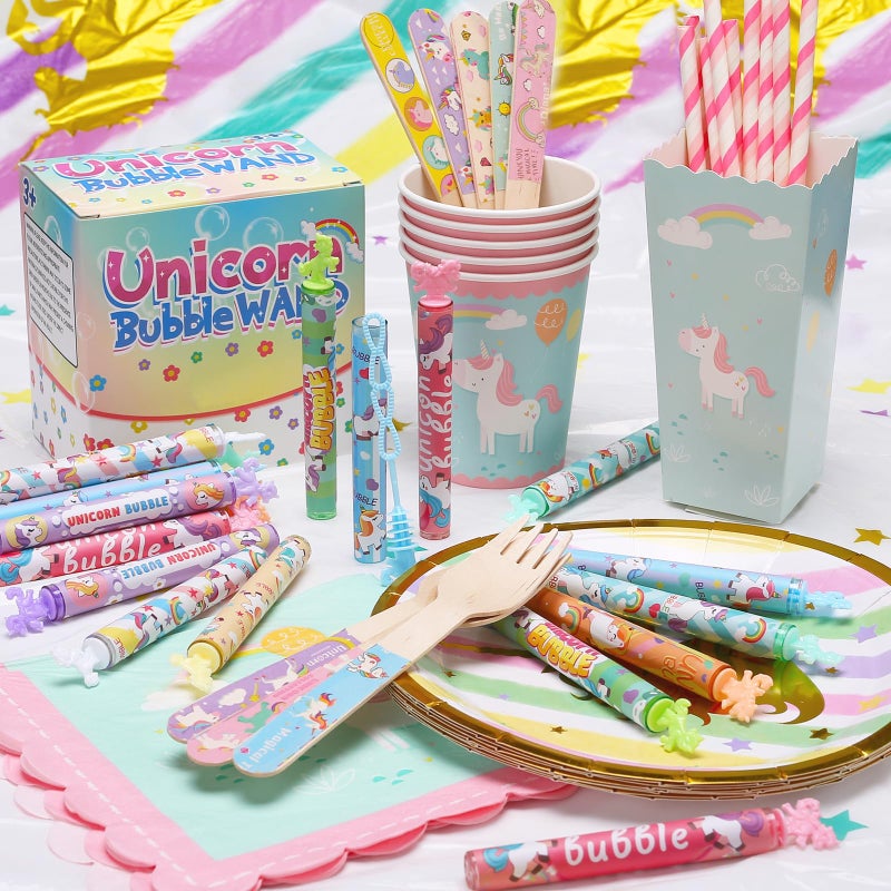 Cawiew Bubble for Unicorn Party Favors  32 PCS Mini Bubble Wand for Kid  8 Colors Bubbles in Bulk for Pastel Party Supplies  Unicorn Birthday Decoration for Girl  Classroom Goody Bag Filler Stuffers - Image 4